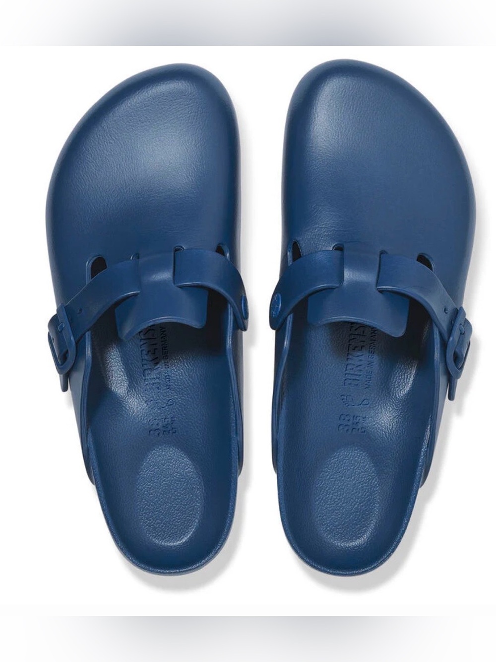40 Birkenstocks EPA Boston Blue Slip-On Clog Shoes NEW 9-10 beach pool water